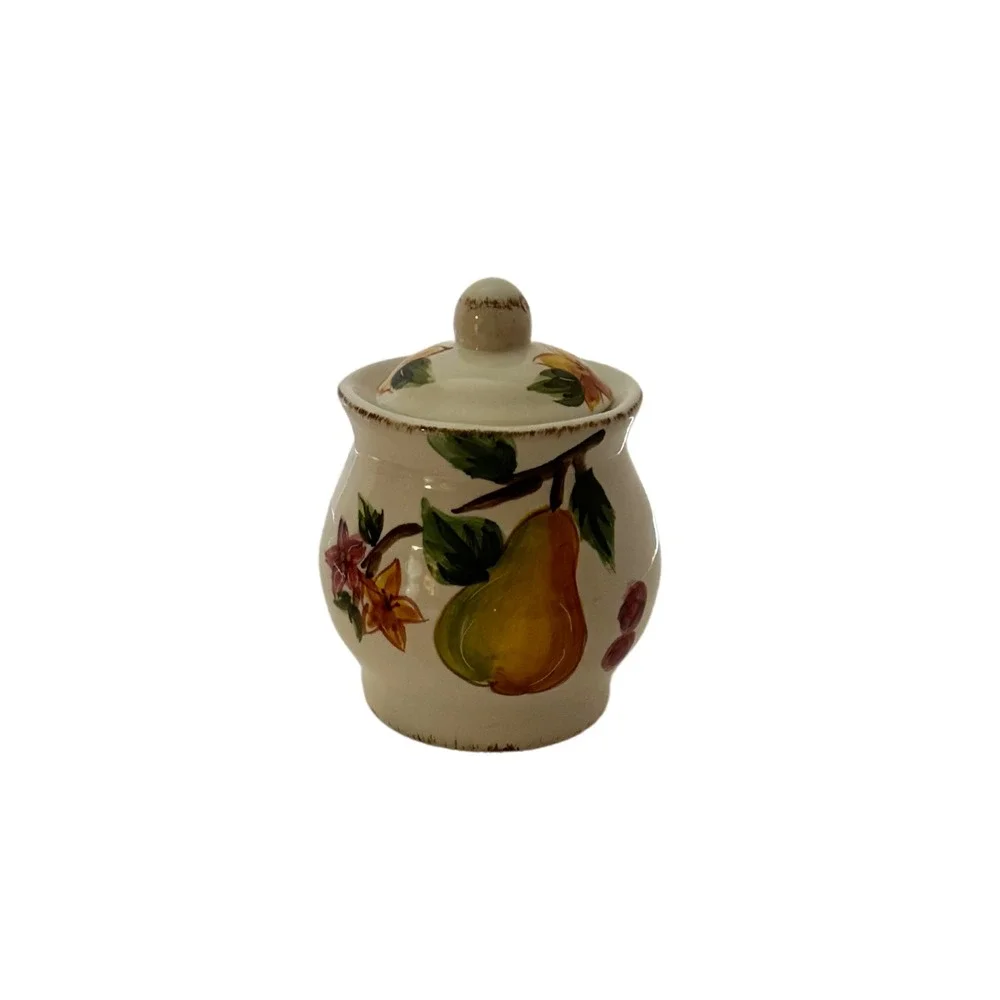 Maxcera Harvest Fruits Pitcher and‎ Sugar Bowl Set – Vibrant Fruit Design